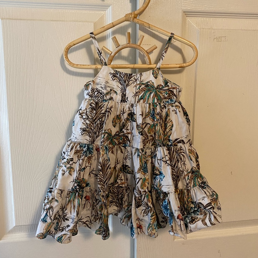 Banana Republic Baby Linen Tiered safari dress 12-18 months